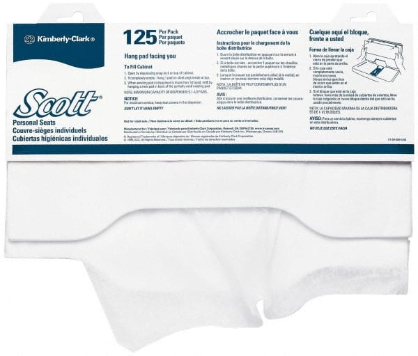 Scott 7410 24 Qty 1 Pack 18" Long x 15" Wide White Toilet Seat Covers 