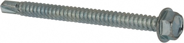 Value Collection R52001077 1/4", Hex Washer Head, Hex Drive, 3" Length Under Head, #3 Point, Self Drilling Screw Image