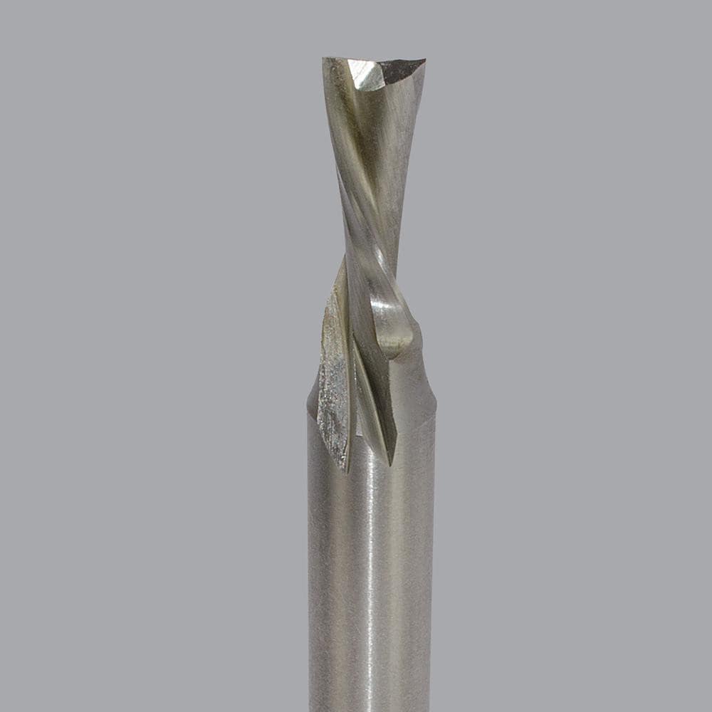 Spiral Router Bit: 0.1875" Dia, 0.625" LOC, 1/4" Shank Dia, Downcut