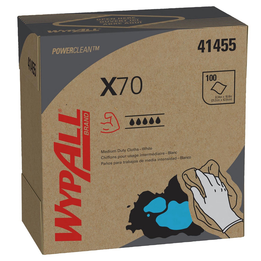 PowerClean™ X70 Medium Duty Cloths (41455), Pop-Up Box Cloths, Long Lasting Towels, White
