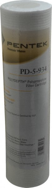 Plumbing Cartridge Filter: 2-1/2" OD, 9.88" Long, 5 micron, Polypropylene