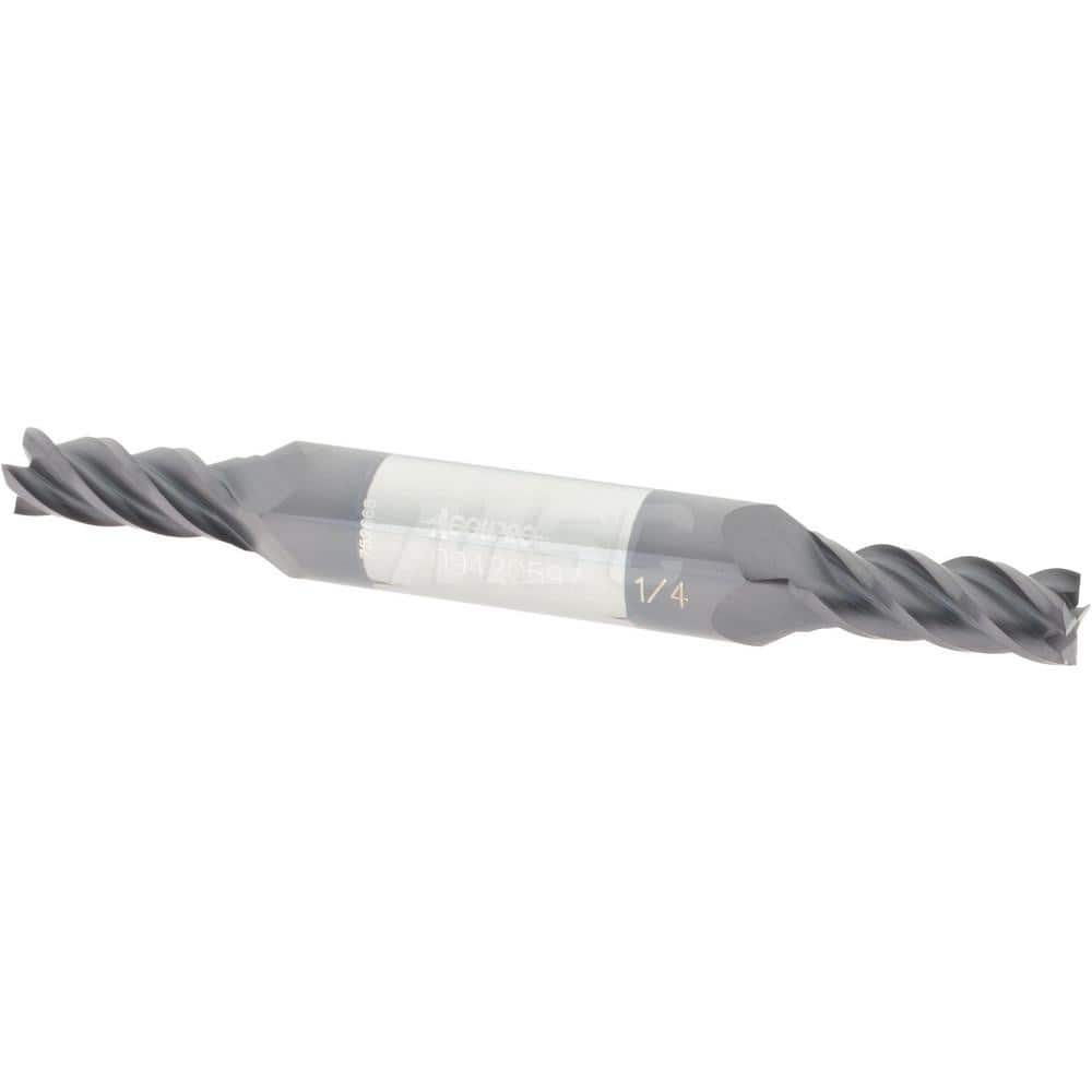 Accupro 12185127 Square End Mill: 1/4 Dia, 5/8 LOC, 3/8 Shank Dia, 3 OAL, 4 Flutes, Solid Carbide 