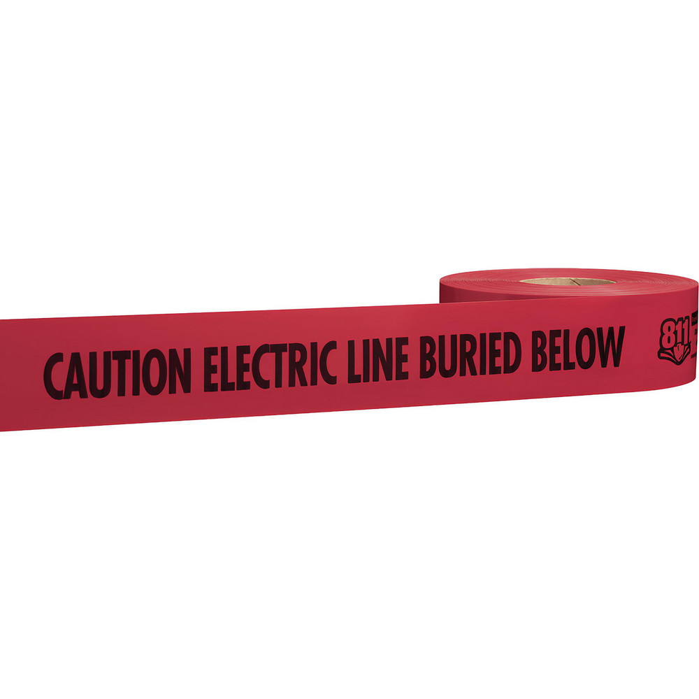 Underground Utility Marking Tape: Tape Type: Detectable; APWA Color Meaning: Electric Power Lines, Cables, Conduit & Lighting Cables; Legend Color: Red; Legend: CAUTION ELECTRIC LINE BURIED BELOW