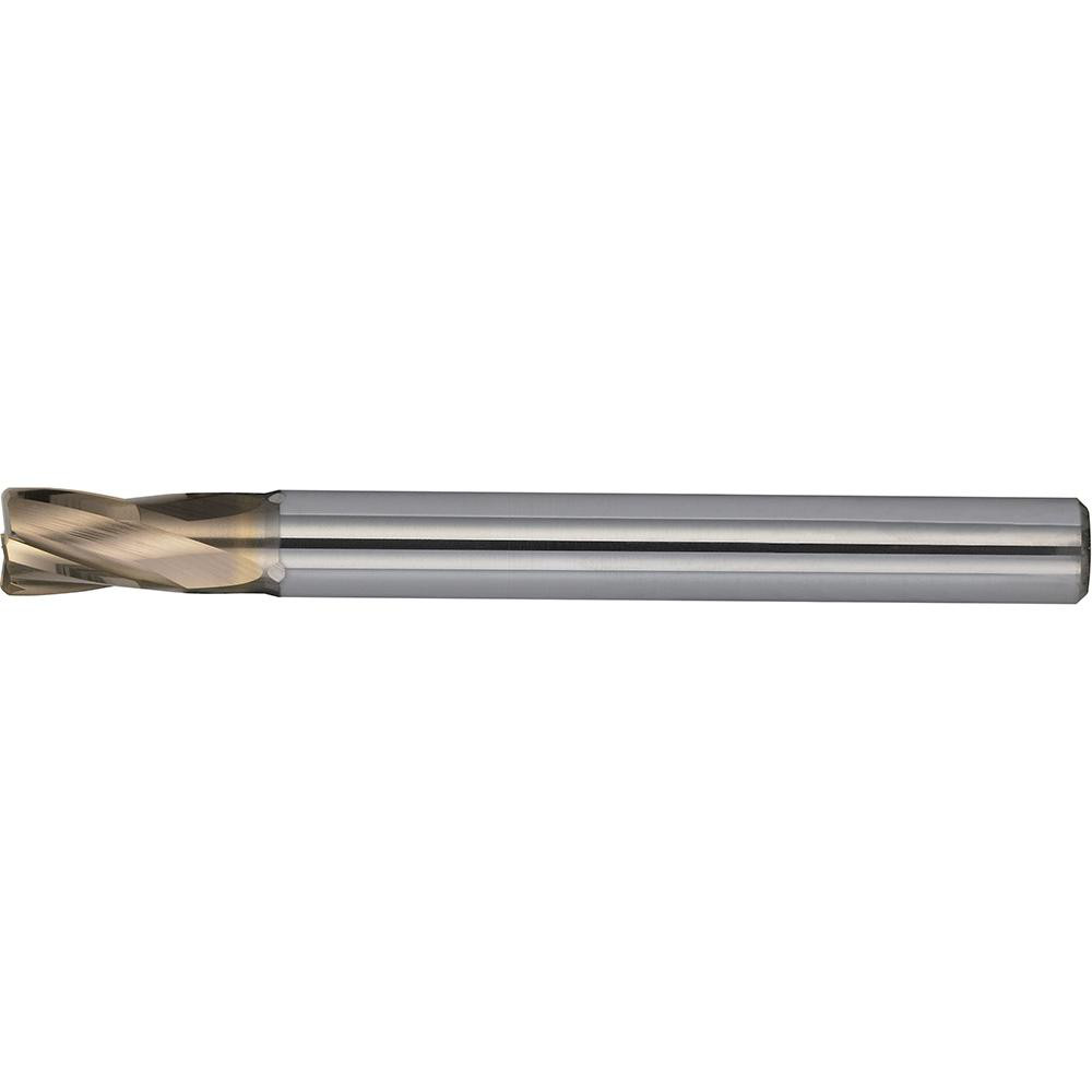 US Union Tool Corner Radius End Mill: 10.00 mm Dia, 12.00 mm LOC, 1.00 mm Radius, 4 Flute, Solid Carbide - 70.00 mm OAL, 10.00 mm Shank Dia, 30 deg