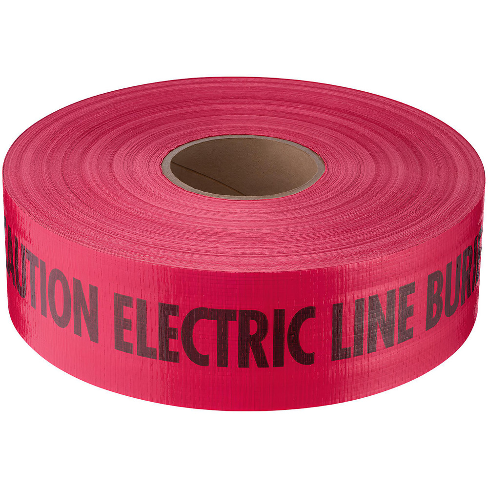 Underground Utility Marking Tape: Tape Type: Detectable; APWA Color Meaning: Electric Power Lines, Cables, Conduit & Lighting Cables; Legend Color: Red; Legend: CAUTION ELECTRIC LINE BURIED BELOW