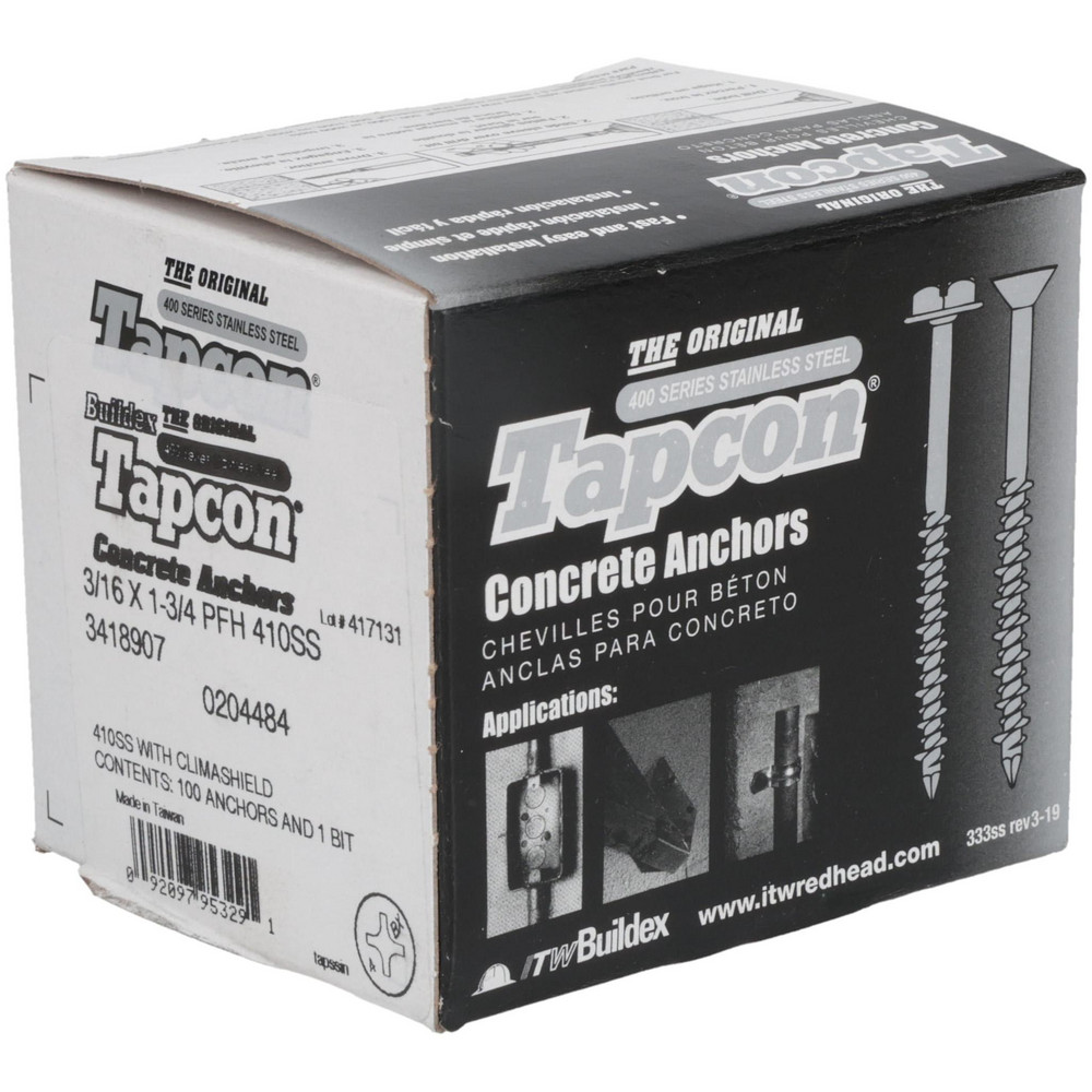 Redhead Structural Fastener Red Head - Concrete & Masonry Screw: 3/16