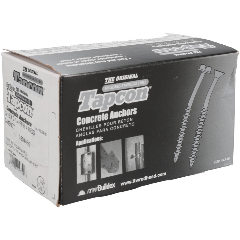 Redhead Structural Fastener Red Head - Concrete & Masonry Screw: 3/16