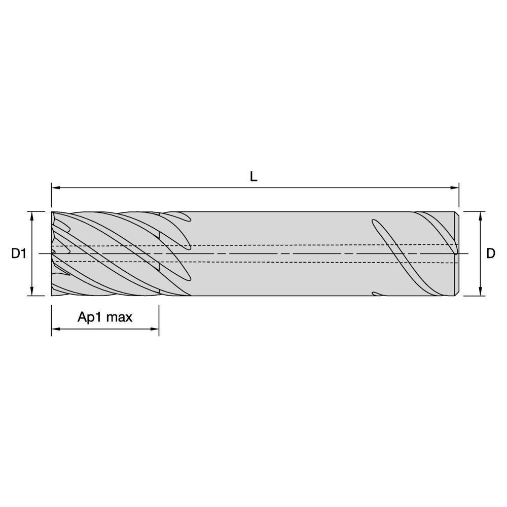 Kennametal Roughing & Finishing End Mills; Mill Diameter (mm) 25.00