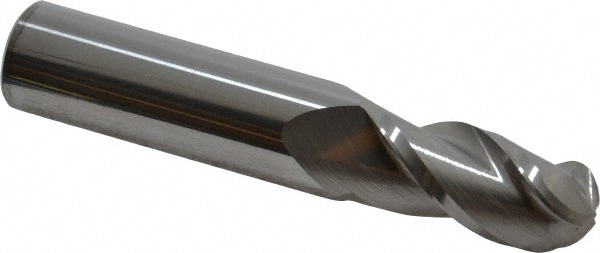Ball End Mill: 0.6875" Dia, 1.5" LOC, 3 Flute, Solid Carbide