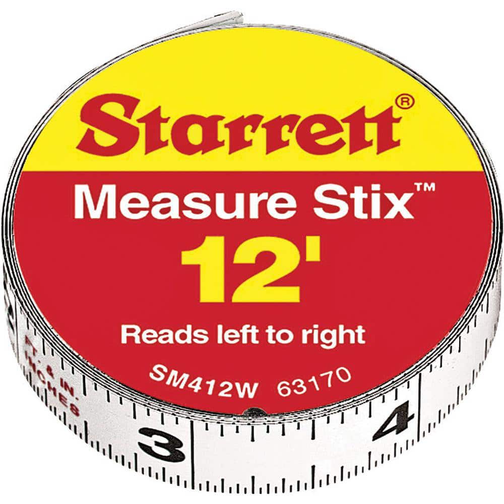 Made in USA - 9 Ft. Long x 1/2 Inch Wide, 1/16 Inch Graduation, Clear,  Mylar Adhesive Tape Measure - 67755462 - MSC Industrial Supply