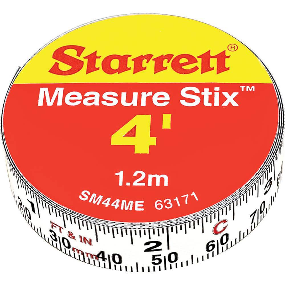 4 Ft. Long x 1/2 Inch Wide, 1/16 Inch Graduation, White, Steel Adhesive Tape Measure