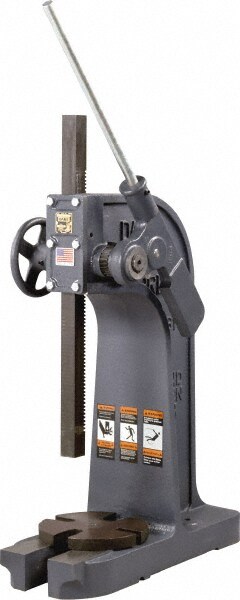 Pneumatic Arbor Press: 1-1/2" Ram, 3 Ton Pressure