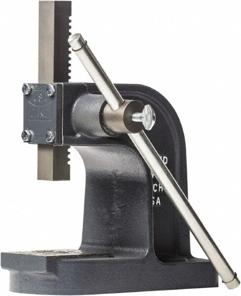 Pneumatic Arbor Press: 1" Ram, 3-1/2" Throat Depth, 1 Ton Pressure, 4-1/2" Max Work Height