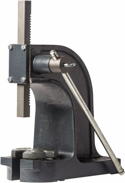Pneumatic Arbor Press: 1" Ram, 4-1/2" Throat Depth, 1-1/2 Ton Pressure, 7-1/8" Max Work Height