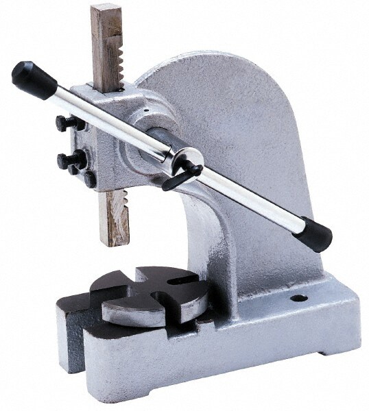 Pneumatic Arbor Press: 2-7/8" Ram, 9-7/16" Throat Depth, 5 Ton Pressure, 18" Max Work Height