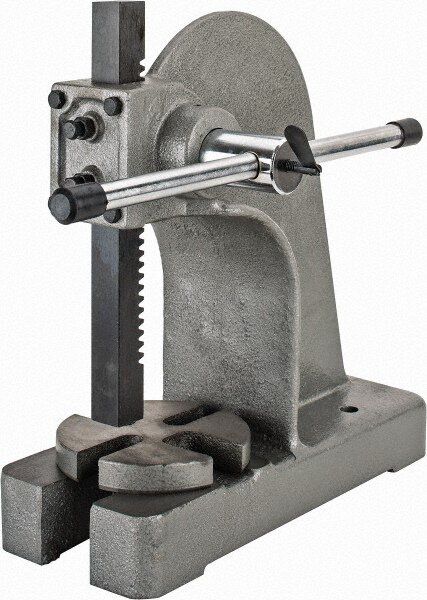 Pneumatic Arbor Press: 1-5/8" Ram, 6" Throat Depth, 2 Ton Pressure, 14" Stroke, 8-1/2" Max Work Height