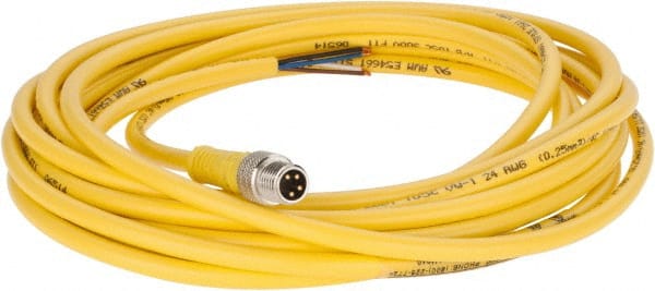 Brad Harrison 404006A10M040 4 Amp, M8 Male Straight to Pigtail Cordset Sensor and Receptacle 