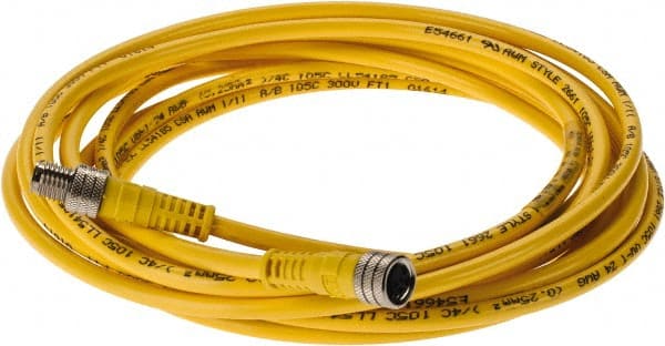Brad Harrison 444030A10M040 4 Amp, M8 Male Straight to Female Straight Cordset Sensor and Receptacle 