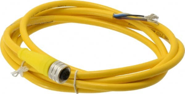 4 Amp, M12 Female Straight to Pigtail Cordset Sensor and Receptacle