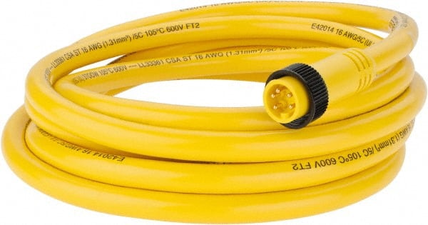 Brad Harrison 105002A01F120 8 Amp, Male Straight to Pigtail Cordset Sensor and Receptacle 