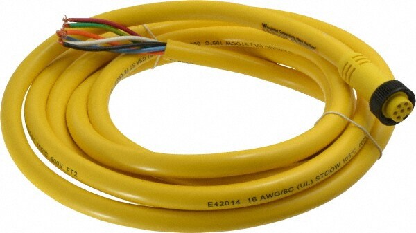 8 Amp, Female Straight to Pigtail Cordset Sensor and Receptacle
