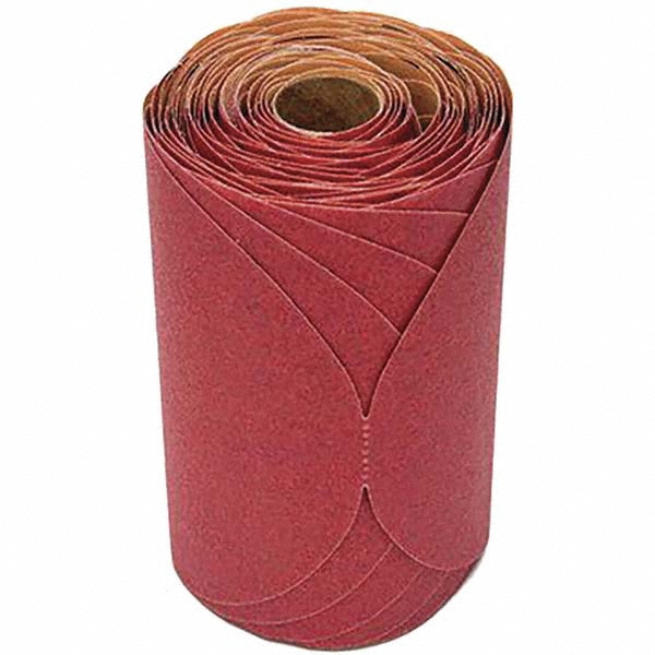 6" Dia PSA Disc Roll: 120 Grit, Aluminum Oxide - Fine Grade, A-Weighted, Paper Backing