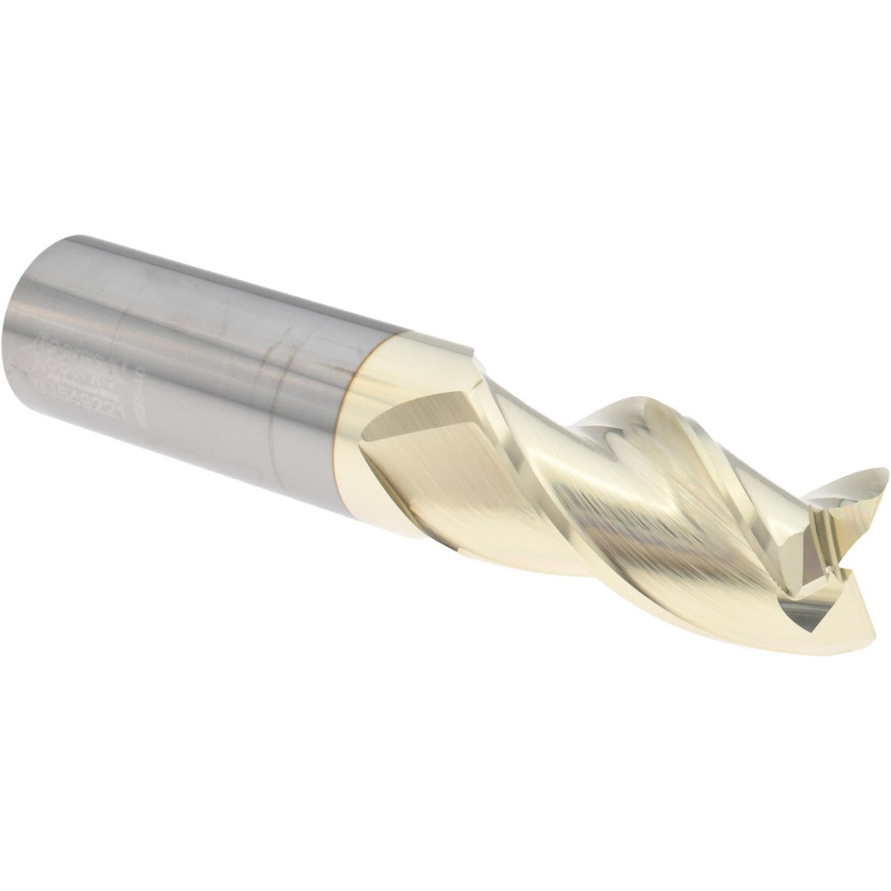 Corner Radius End Mill: 1" Dia, 2" LOC, 37 deg Helix, Corner Radius End, Centercutting