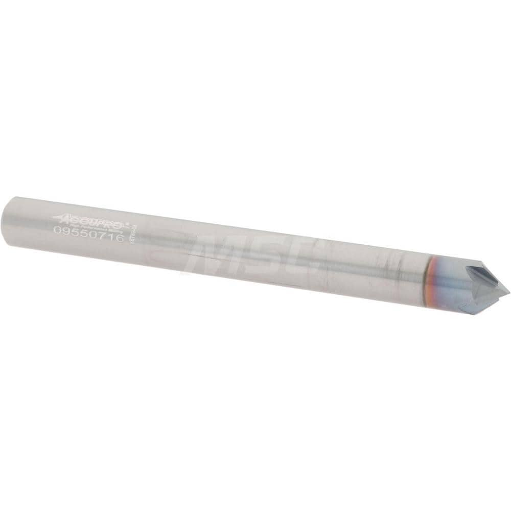 Accupro 942500090C4 Chamfer Mill: 4 Flutes, Solid Carbide 