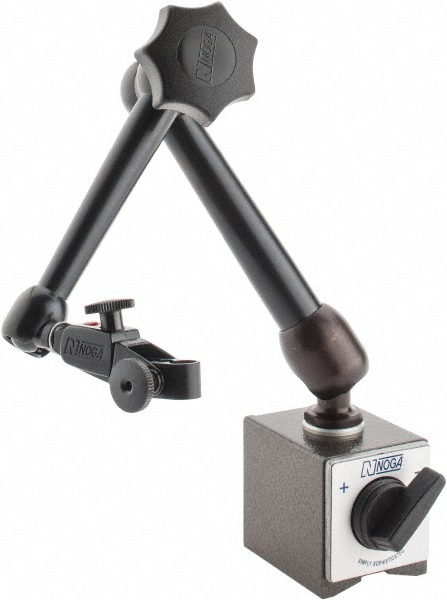 Indicator Positioner & Holder: Fine Adjustment, Includes Base - Articulated Arm, 175 lb Pull, 60.00 mm Base Length, 55.00 mm Base Height