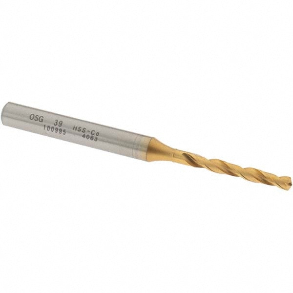 Screw Machine Length Drill Bit: #39, 130 ° Point, Cobalt High Speed Steel