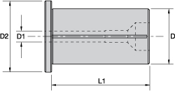 Hydraulic Chuck Sleeve: 1/2" ID, 1-1/4" OD, 1.417" Head Dia