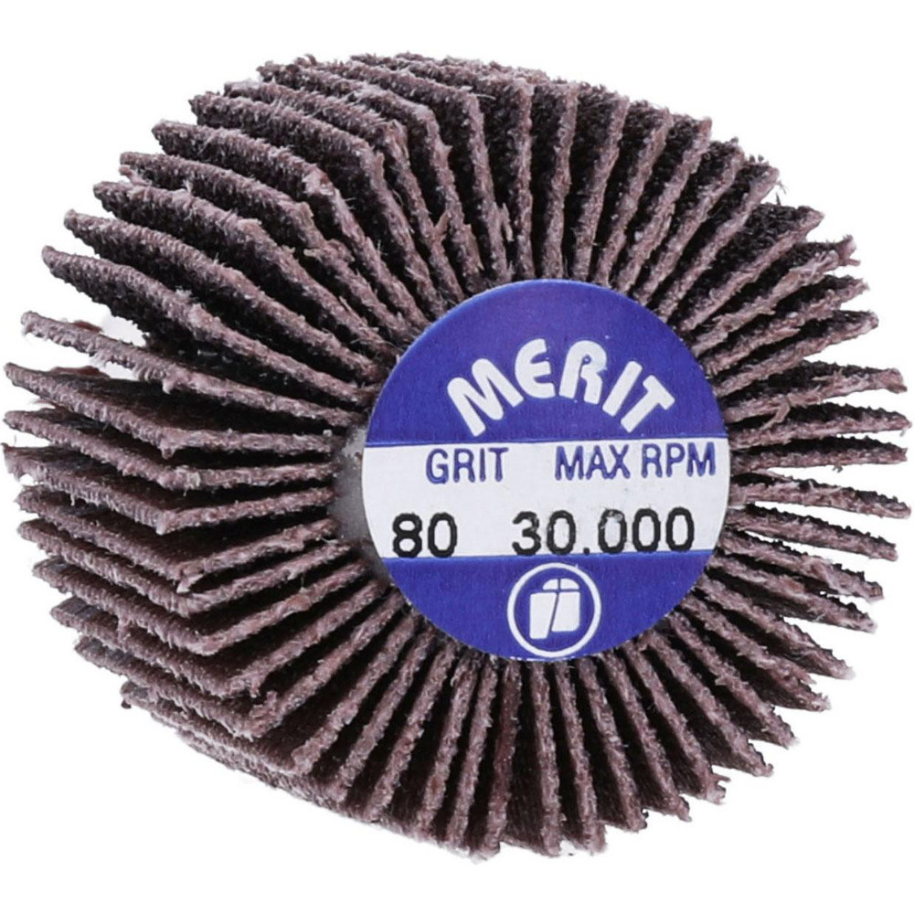 Merit Abrasives Mounted Flap Wheel 1" Dia, 1" Face Width, 80 Grit