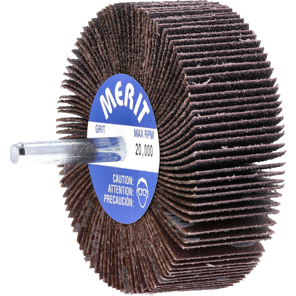 Merit Abrasives Mounted Flap Wheel 3" Dia, 1" Face Width, 60 Grit, Aluminum Oxide MSC Direct