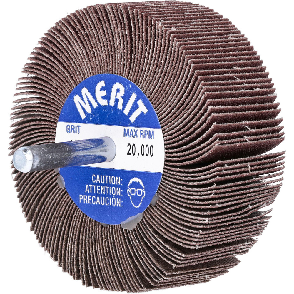 Merit Abrasives Mounted Flap Wheel 3" Dia, 1" Face Width, 120 Grit, Aluminum Oxide MSC