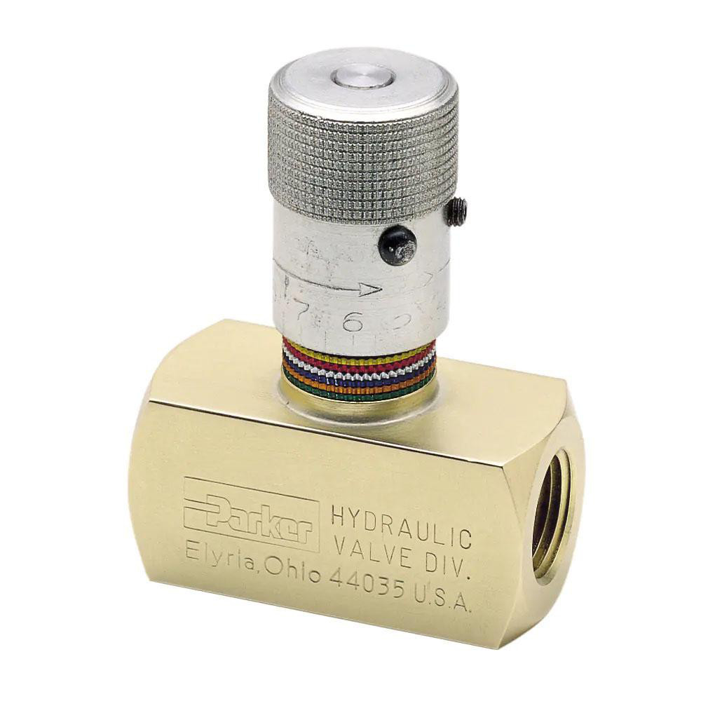 Hydraulic Control Valve: 1/8" Inlet, 1/8-27 Thread, 3 GPM, 5,000 Max psi - 1-1/2" OAL, 3/4" OAW, Steel, Knob Handle