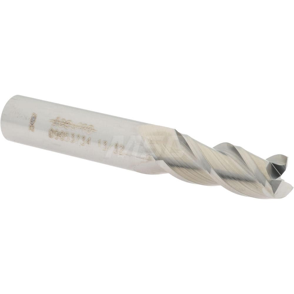 Accupro 12182043 Square End Mill: 13/32 Dia, 1 LOC, 7/16 Shank Dia, 2-3/4 OAL, 3 Flutes, Solid Carbide 