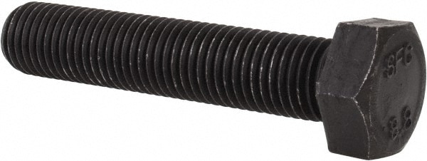 Hex Head Cap Screw: M16 x 2.00 x 80 mm, Grade 8.8 Steel, Uncoated