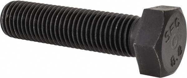 Hex Head Cap Screw: M20 x 2.50 x 80 mm, Grade 8.8 Steel, Uncoated