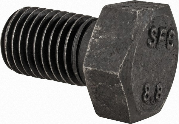 Hex Head Cap Screw: M24 x 3.00 x 40 mm, Grade 8.8 Steel, Uncoated