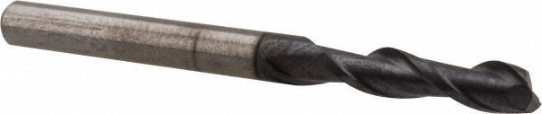 Square End Mill: 1/8" Dia, 1/2" LOC, 2 Flute, Solid Carbide - 1-1/2" OAL, 1/8" Shank Dia, 35 deg Helix, TiAlN Finish, Single End, Series HP421