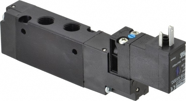 Stacking Solenoid Valve: Single Solenoid, 4-Way, 2 Position, Air Return