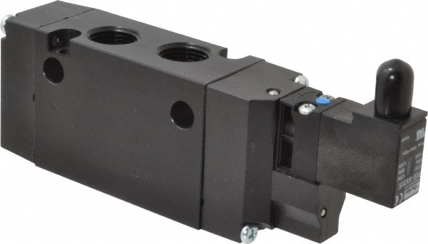 Parker B512BB553C Stacking Solenoid Valve: Single Solenoid, 4-Way, 2 Position, Air Return Image