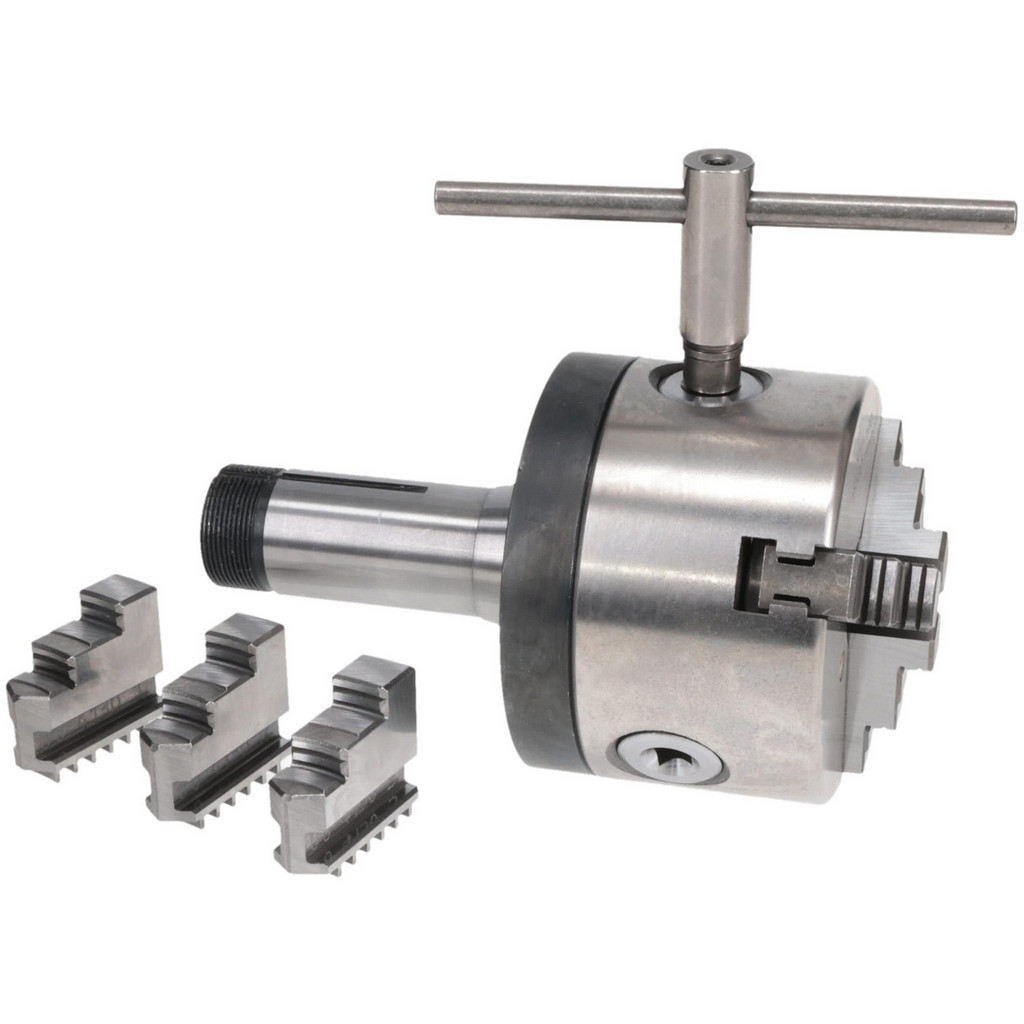 Value Collection Manual Lathe Chuck: 4", 3 Jaw, Self-Centering - 5C Shank Mounting | Part #230-6004
