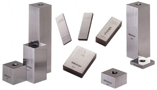 ASME Grade 0 0.0625-2.0 Length Mitutoyo Steel Rectangular Micrometer Inspection Gage Block Set 9 Blocks 