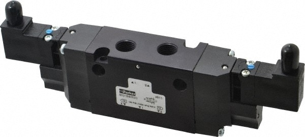 Parker B521BB553C Stacking Solenoid Valve: Double Solenoid, 4-Way, 2 Position, Solenoid Return Image