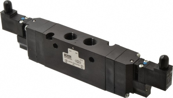 Stacking Solenoid Valve: Double Solenoid, 4-Way, 3 Position, Solenoid Return