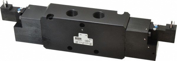 Stacking Solenoid Valve: Double Solenoid, 4-Way, 3 Position, Solenoid Return - 5.7 CV Rating, 120V AC