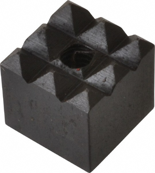 1/2" Square, 10-32 Thread, 1/2" High, Coarse Tooth Grade, Diamond Serration, High Speed Steel, Square Positioning Gripper