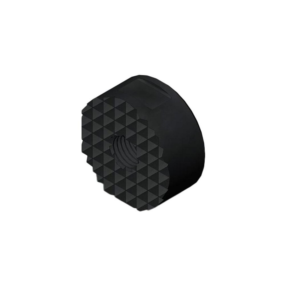 1/4-28 Thread, 3/4" Diam, 3/8" High, Threaded, Extra Fine Tooth Grade Diamond Serration Tooth Pattern, High Speed Steel, Round Positioning Gripper
