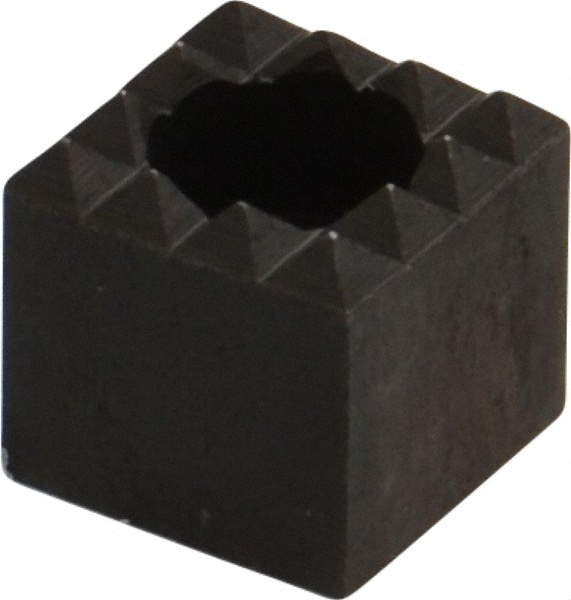 1/2" Square, 1/2" High, #10 C Bore SHCS Size, Fine Tooth Grade, Diamond Serration, High Speed Steel, Square Positioning Gripper